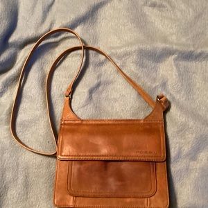 Fossil shoulder bag. 8.5 x 7 inches. Tan